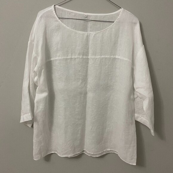 Muji White Linen Blouse - Picture 1 of 2